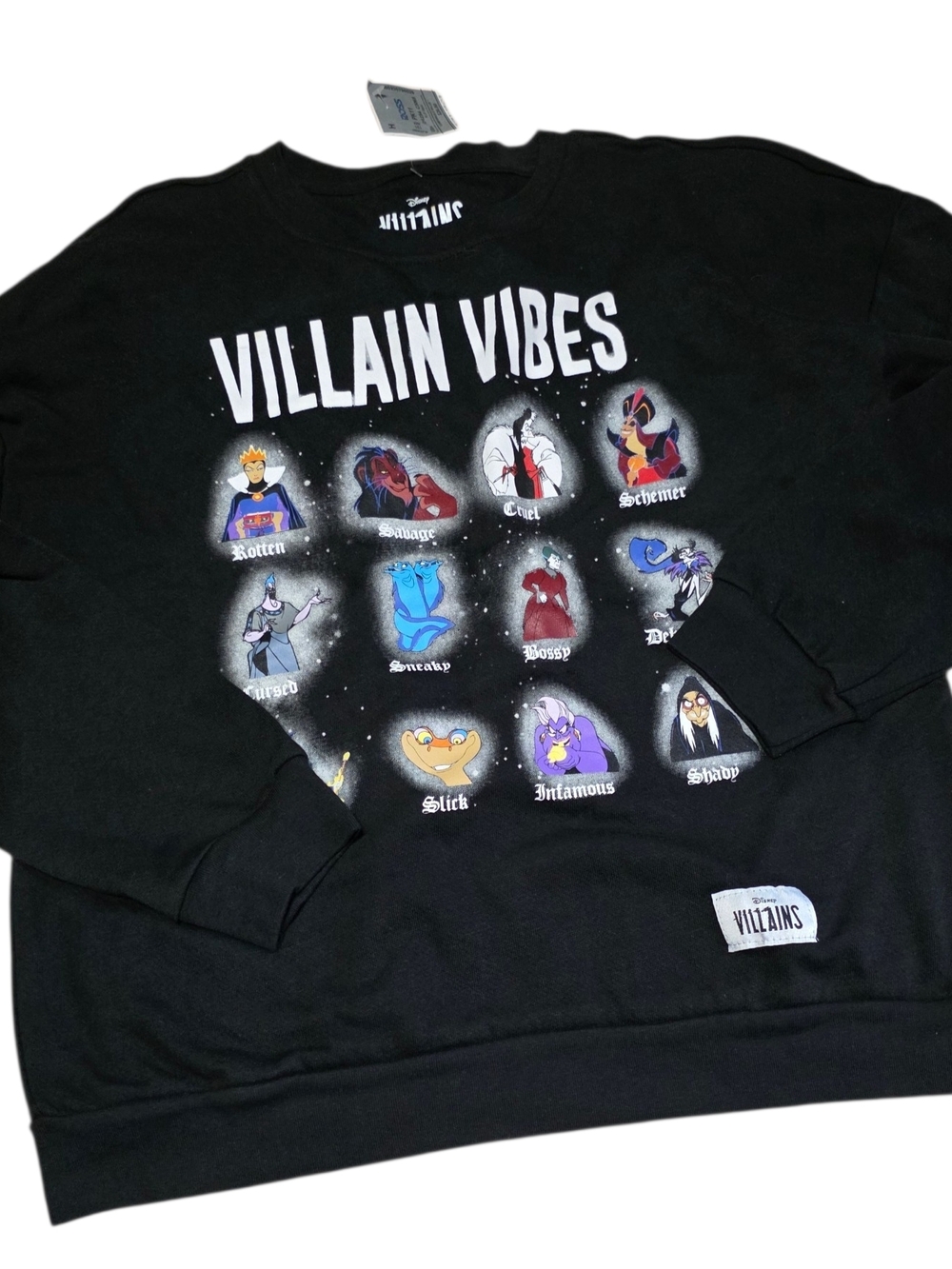 Disney Villain Vibes Black Graphic Crewneck Sweatshirt